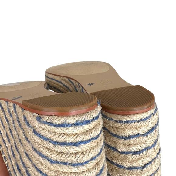 CABi Parker Espadrille Wedge Sandals 4" Heel in Blue and White Women's Size 8 - Picture 9 of 12